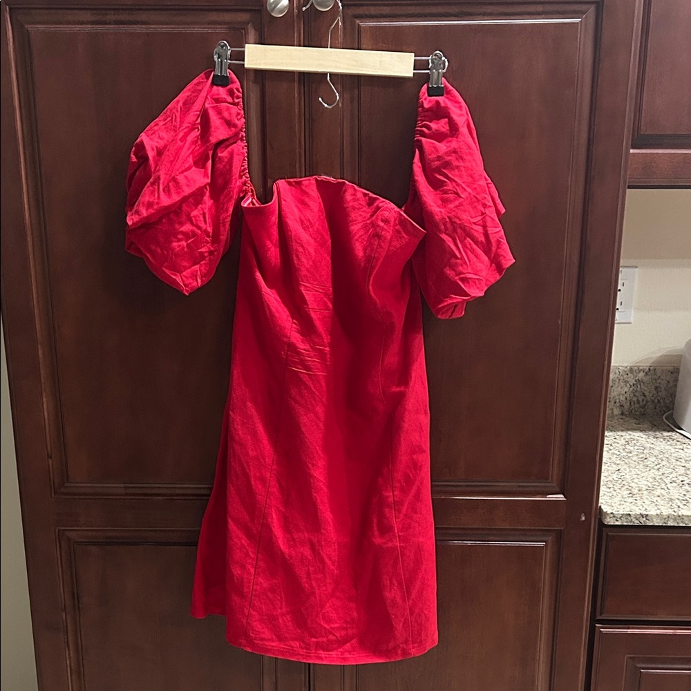 Luxe Label Red Linen Dress